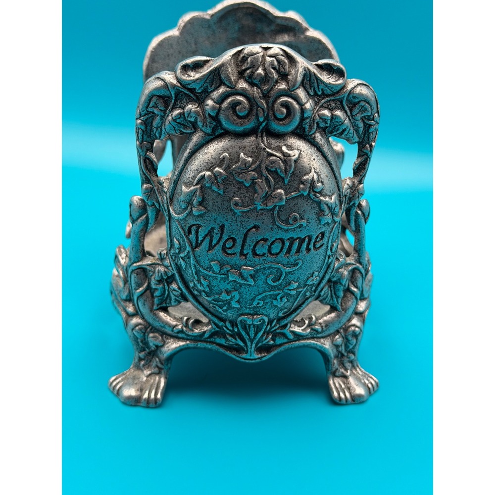 Carson Welcome Candle Jar Holder 1997 Large Round Pewter